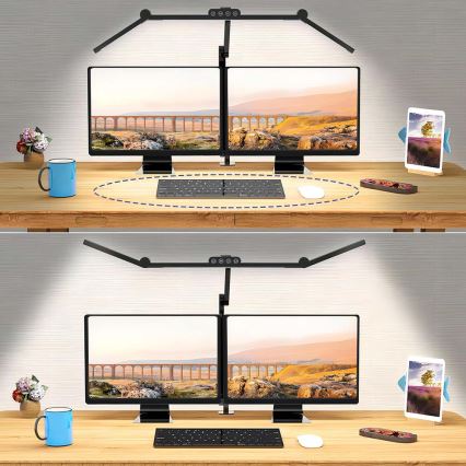Lámpara de mesa LED regulable táctil flexible LED/24W/230V 3000-6500K CRI 92 negro