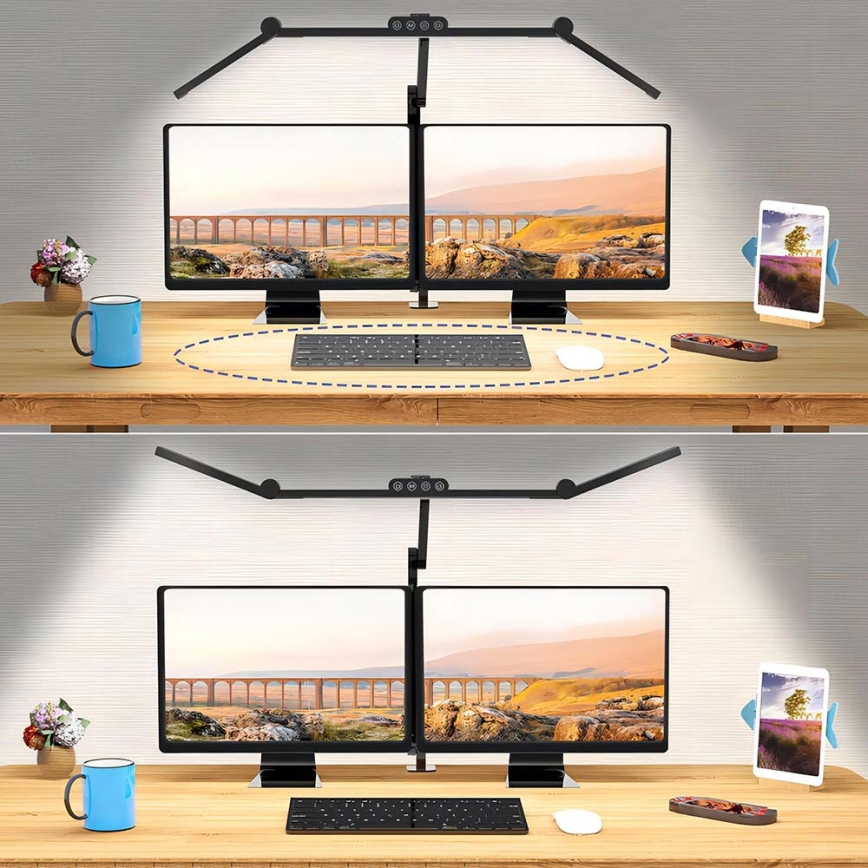 Lámpara de mesa LED regulable táctil flexible LED/24W/230V 3000-6500K CRI 92 negro