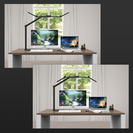 Lámpara de mesa LED regulable táctil flexible LED/24W/230V 3000-6500K CRI 92 negro