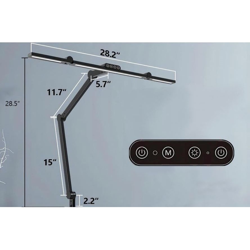Lámpara de mesa LED regulable táctil flexible LED/24W/230V 3000-6500K CRI 92 negro