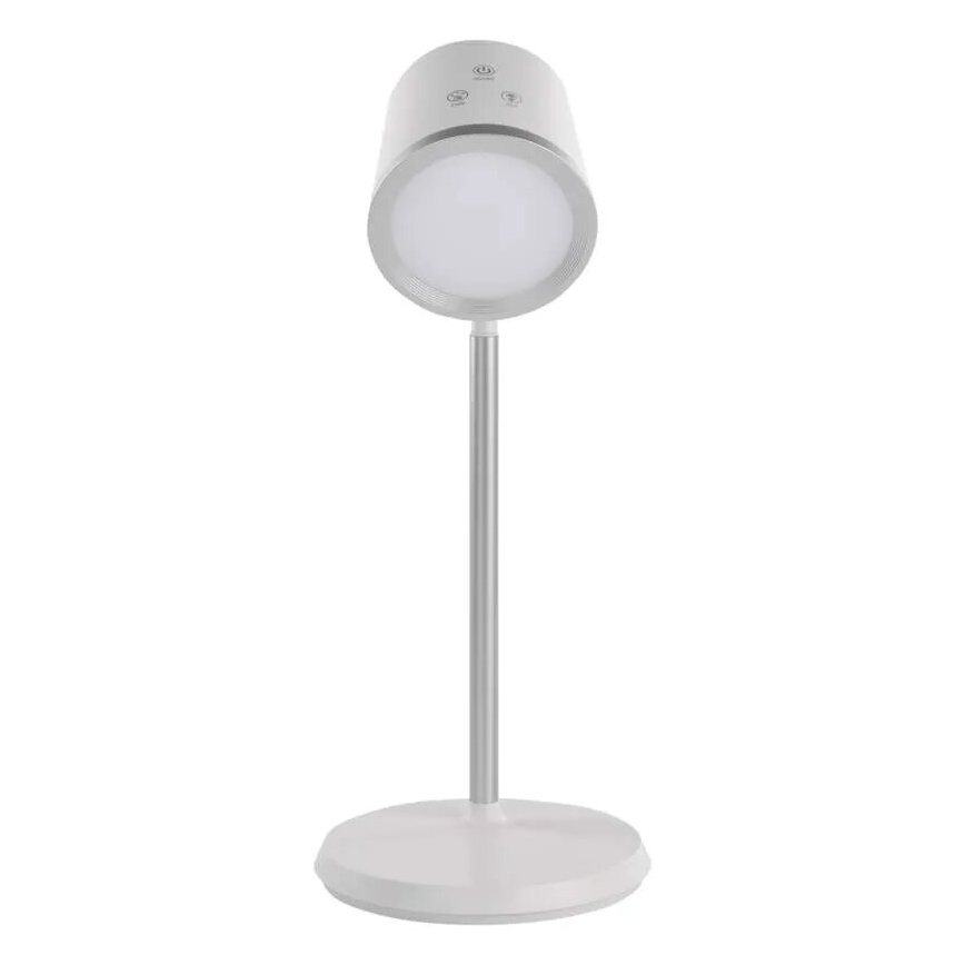Lámpara de mesa LED regulable y recargable 4en1 LED/6W/3,7V 3000K/4000K/6500K 1500mAh blanco