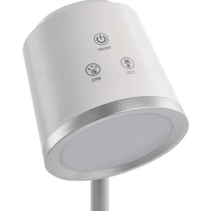 Lámpara de mesa LED regulable y recargable 4en1 LED/6W/3,7V 3000K/4000K/6500K 1500mAh blanco