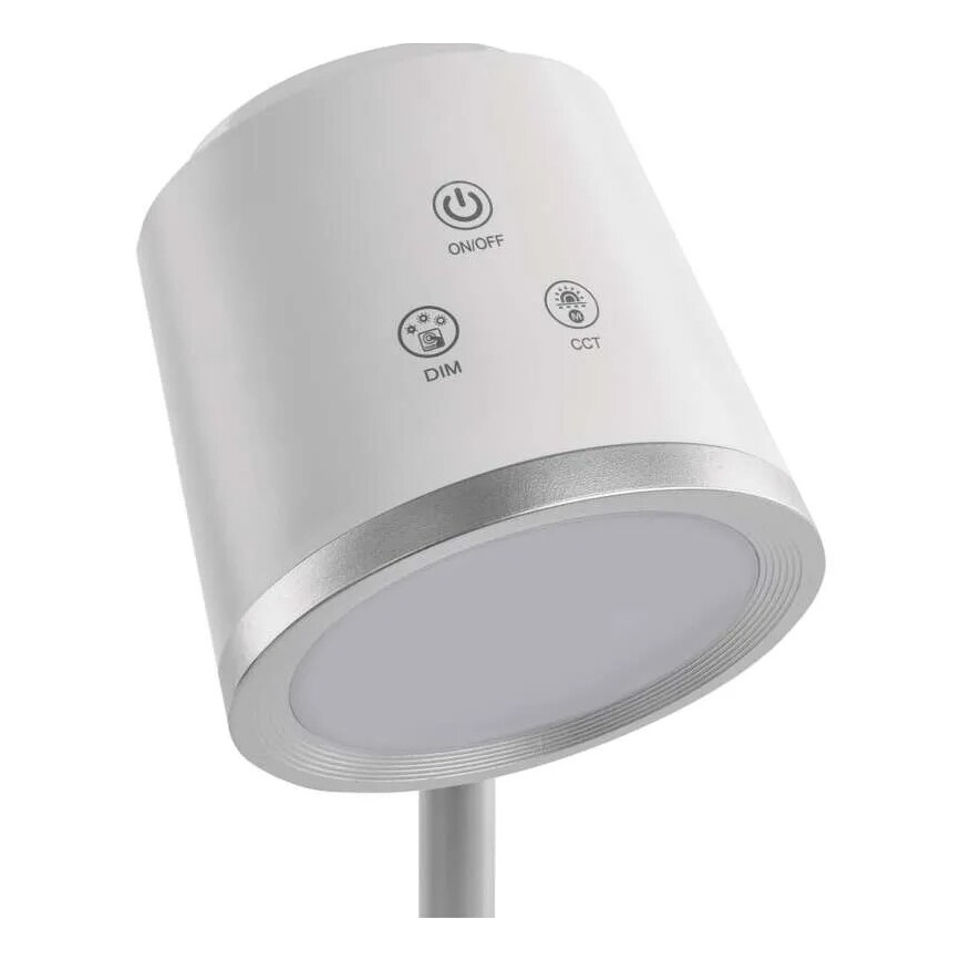 Lámpara de mesa LED regulable y recargable 4en1 LED/6W/3,7V 3000K/4000K/6500K 1500mAh blanco