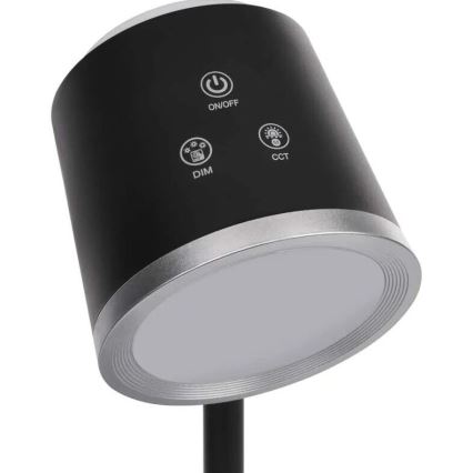 Lámpara de mesa LED regulable y recargable 4en1 LED/6W/3,7V 3000K/4000K/6500K 1500mAh negro