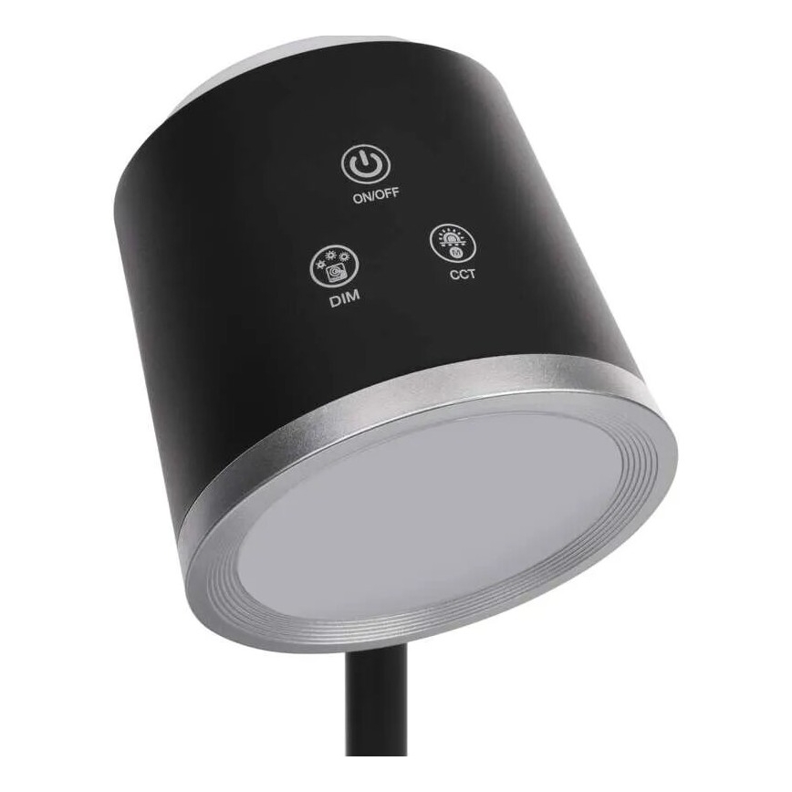 Lámpara de mesa LED regulable y recargable 4en1 LED/6W/3,7V 3000K/4000K/6500K 1500mAh negro