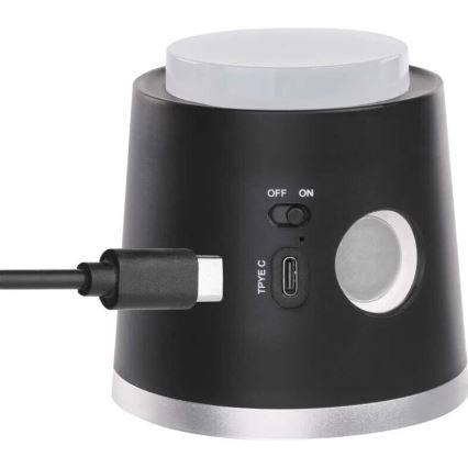 Lámpara de mesa LED regulable y recargable 4en1 LED/6W/3,7V 3000K/4000K/6500K 1500mAh negro