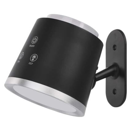 Lámpara de mesa LED regulable y recargable 4en1 LED/6W/3,7V 3000K/4000K/6500K 1500mAh negro