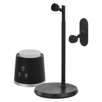 Lámpara de mesa LED regulable y recargable 4en1 LED/6W/3,7V 3000K/4000K/6500K 1500mAh negro