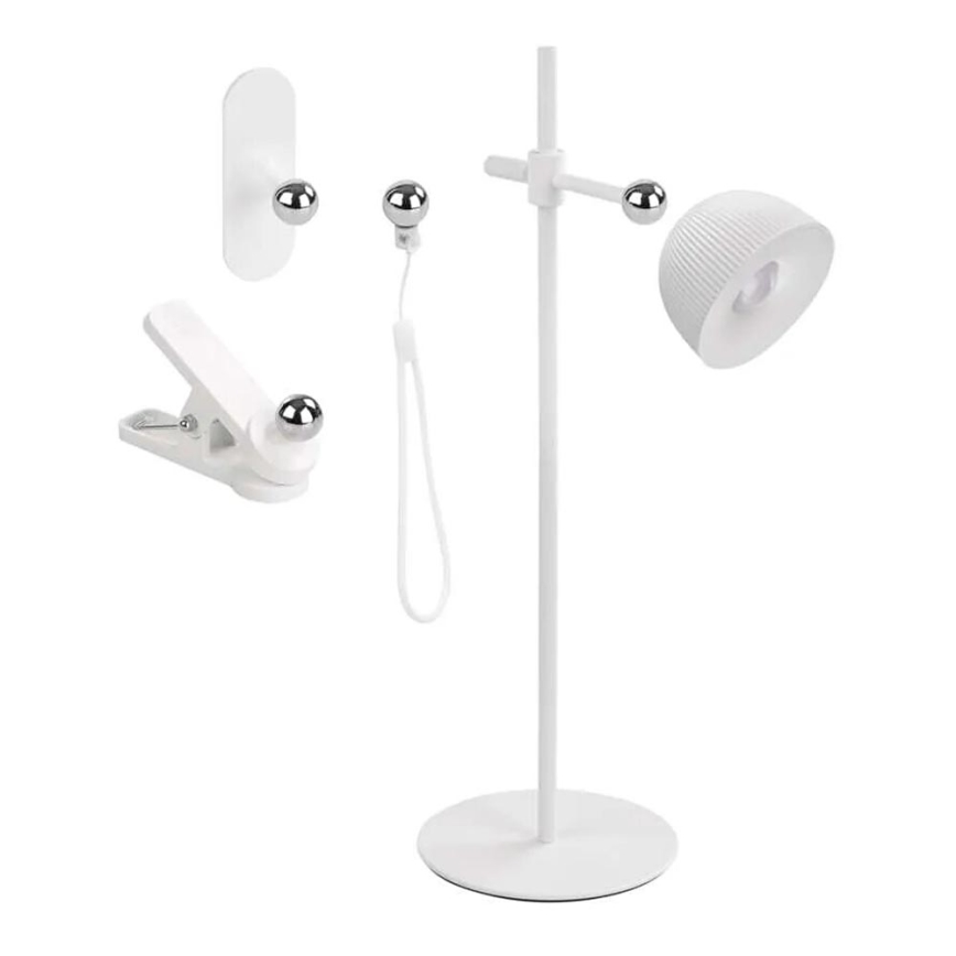 Lámpara de mesa LED regulable y recargable magnética 4en1 LED/4,2W/3,7V 4000K 1200mAh blanco