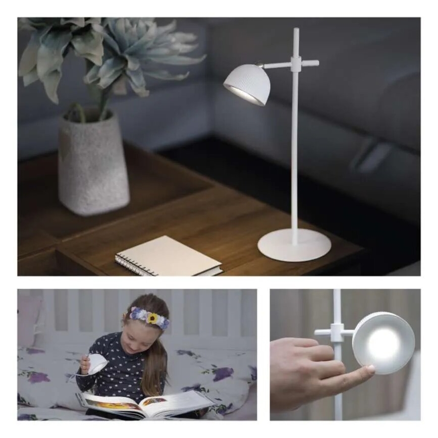 Lámpara de mesa LED regulable y recargable magnética 4en1 LED/4,2W/3,7V 4000K 1200mAh blanco