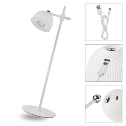 Lámpara de mesa LED regulable y recargable magnética 4en1 LED/4,2W/3,7V 4000K 1200mAh blanco