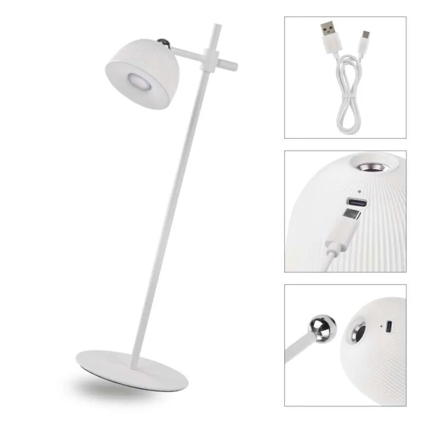 Lámpara de mesa LED regulable y recargable magnética 4en1 LED/4,2W/3,7V 4000K 1200mAh blanco