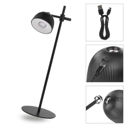 Lámpara de mesa LED regulable y recargable magnética 4en1 LED/4,2W/3,7V 4000K 1200mAh negro