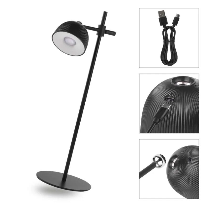Lámpara de mesa LED regulable y recargable magnética 4en1 LED/4,2W/3,7V 4000K 1200mAh negro
