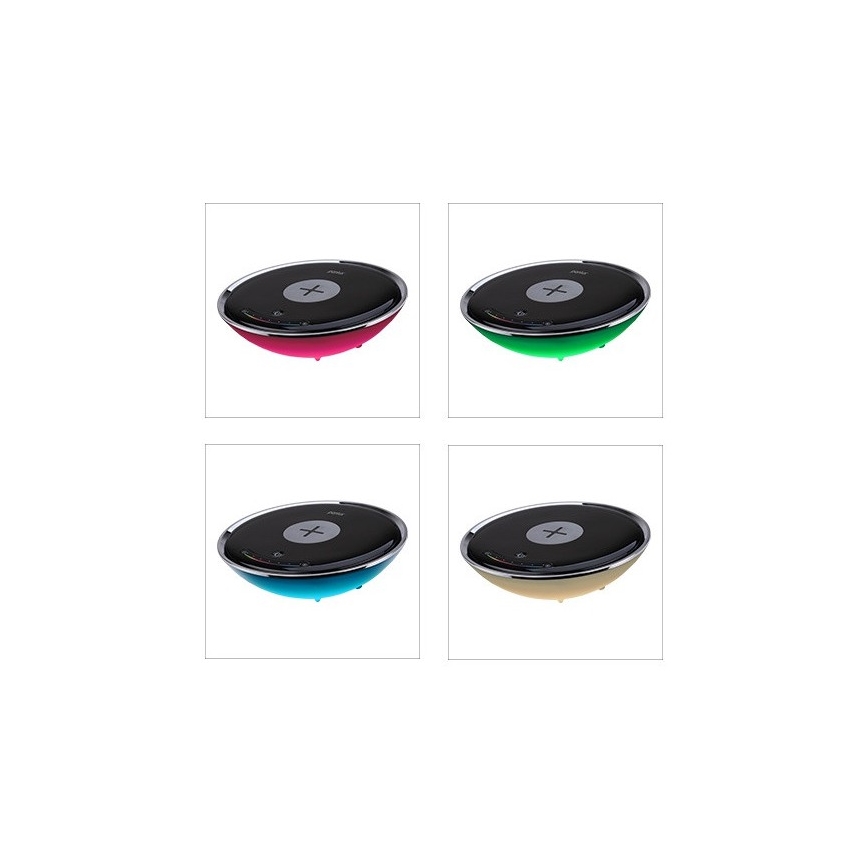 Lámpara de mesa LED RGB con cargador inalámbrica LED/10W/230V