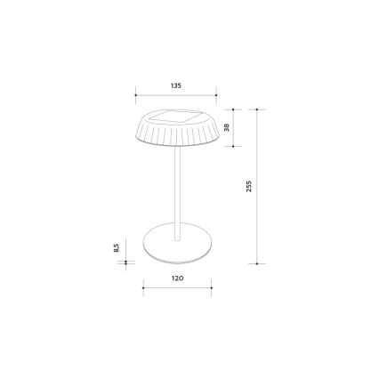 Lámpara de mesa LED solar recargable y regulable VIVIEN LED/3W/5V 2700K 1600 mAh IP54 negro
