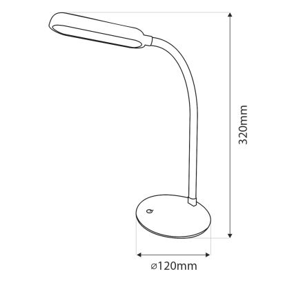 Lámpara de mesa flexible LED regulable táctil LED/6W/5V USB 1200 mAh blanca