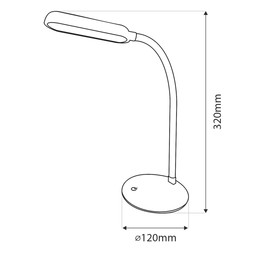 Lámpara de mesa flexible LED regulable táctil LED/6W/5V USB 1200 mAh blanca