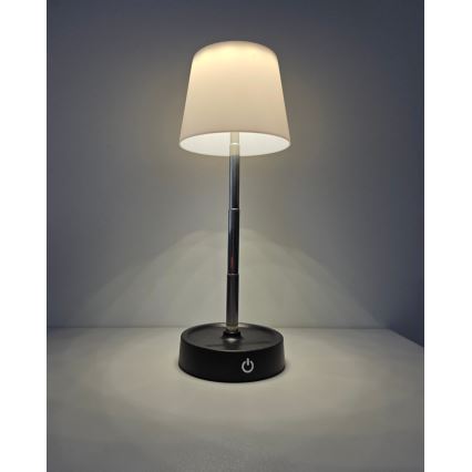 Lámpara de mesa LED regulable con control táctil LED/3W/5V USB 800 mAh blanca