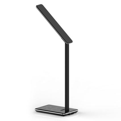 Lámpara de mesa LED táctil regulable con carga inalámbrica LED/4W/5V 3000-6500K USB negra