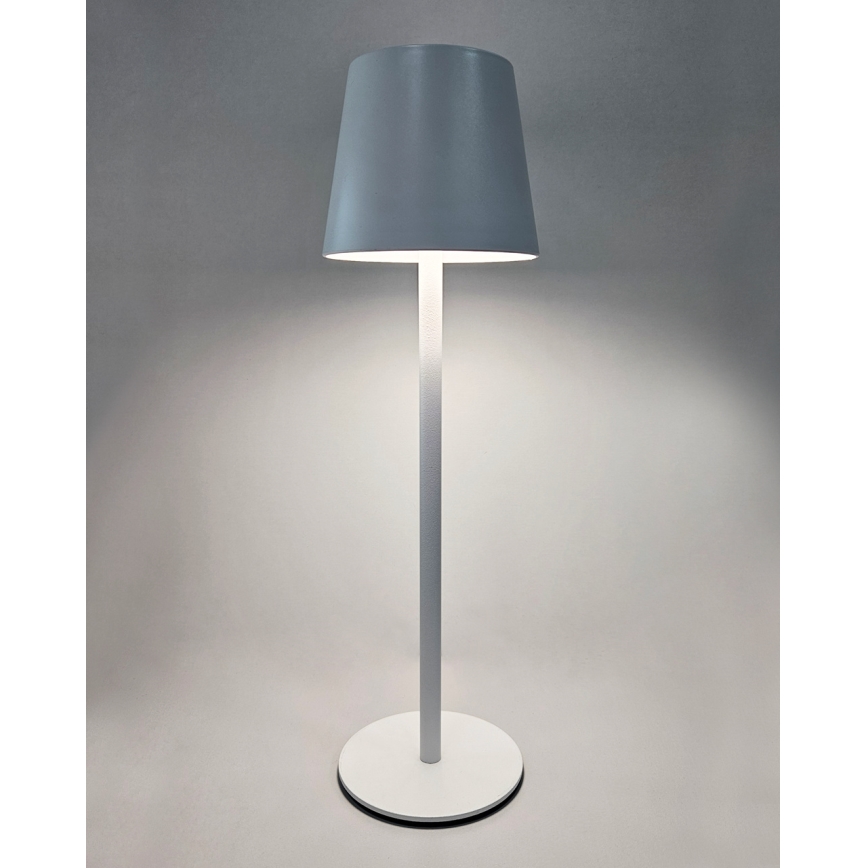 Lámpara de mesa LED regulable con control táctil LED/5W/5V USB 1200 mAh blanca