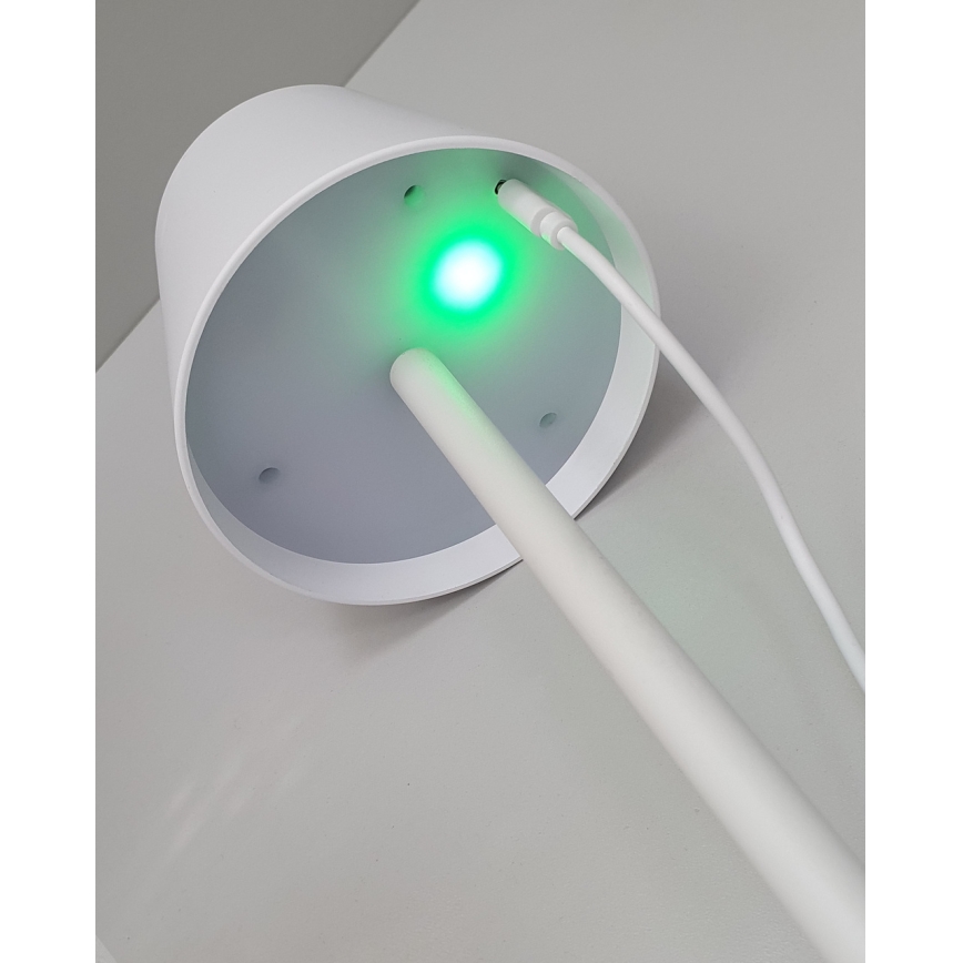 Lámpara de mesa LED regulable con control táctil LED/5W/5V USB 1200 mAh blanca