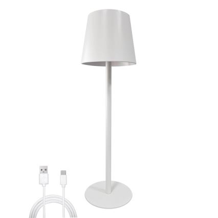 Lámpara de mesa LED regulable con control táctil LED/5W/5V USB 1200 mAh blanca