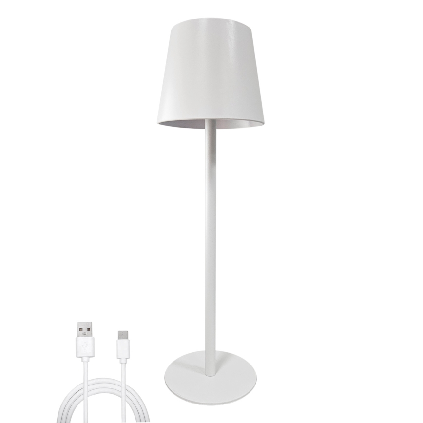 Lámpara de mesa LED regulable con control táctil LED/5W/5V USB 1200 mAh blanca