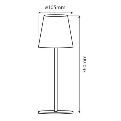 Lámpara de mesa LED regulable con control táctil LED/5W/5V USB 1200 mAh blanca