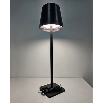 Lámpara de mesa LED táctil regulable LED/5W/5V USB 1200 mAh negra