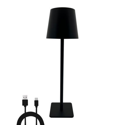 Lámpara de mesa LED táctil regulable LED/5W/5V USB 1200 mAh negra