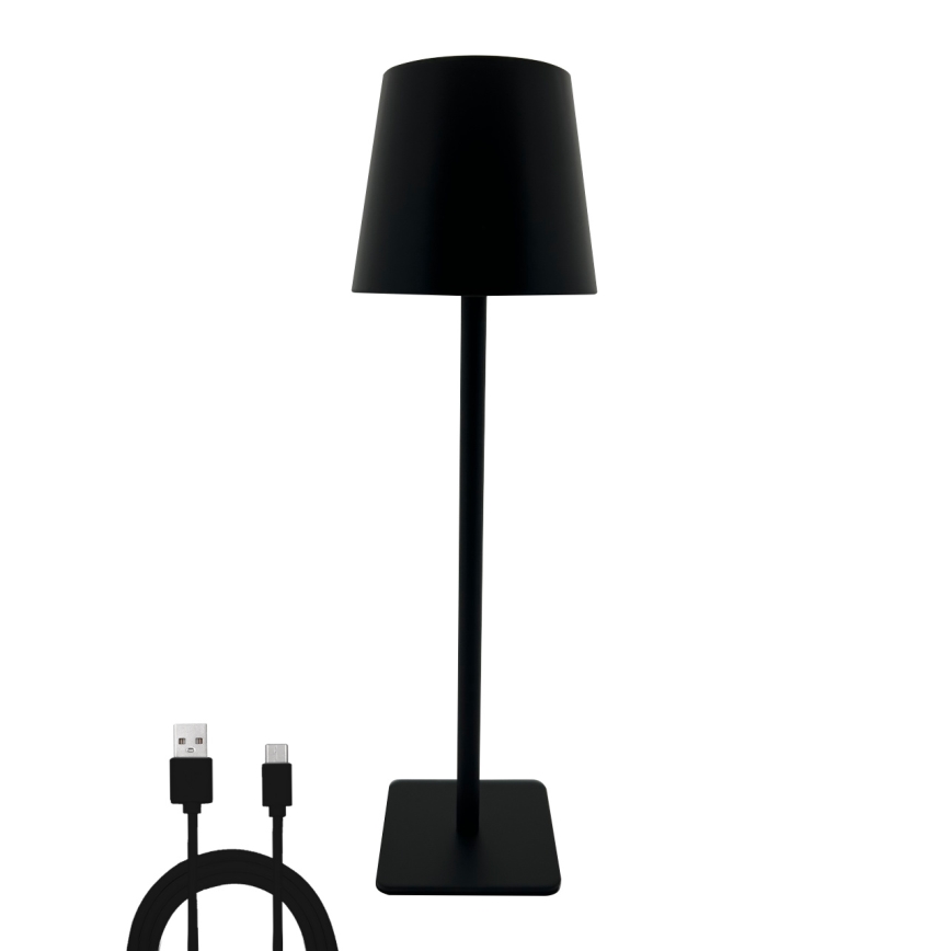 Lámpara de mesa LED táctil regulable LED/5W/5V USB 1200 mAh negra