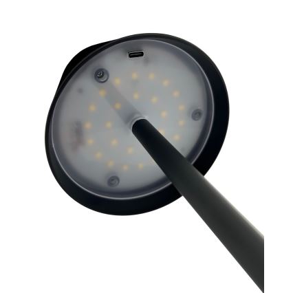 Lámpara de mesa LED táctil regulable LED/5W/5V USB 1200 mAh negra