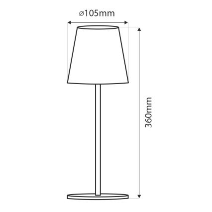 Lámpara de mesa LED táctil regulable LED/5W/5V USB 1200 mAh negra