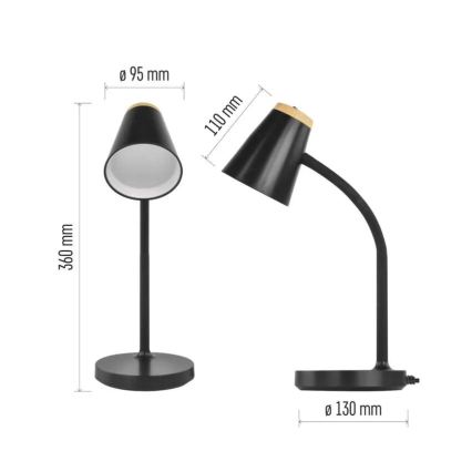 Lámpara de mesa LED TARA LED/4,5W/230V 4000K negra