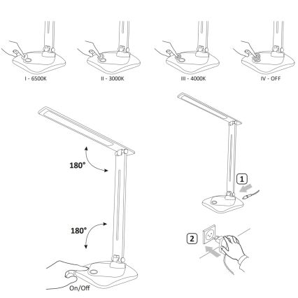 Lámpara de mesa LED TOLEDO LED/8W/230V