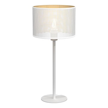 Lámpara de mesa LOFT SHADE 1xE27/60W/230V diámetro 25 cm blanca/dorada
