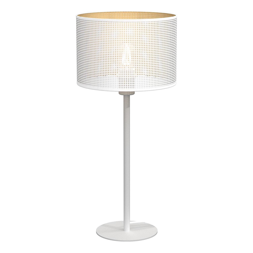 Lámpara de mesa LOFT SHADE 1xE27/60W/230V diámetro 25 cm blanca/dorada