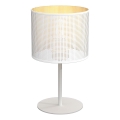 Lámpara de mesa LOFT SHADE 1xE27/60W/230V Ø 18 cm blanca/dorada