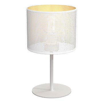 Lámpara de mesa LOFT SHADE 1xE27/60W/230V Ø 18 cm blanca/dorada