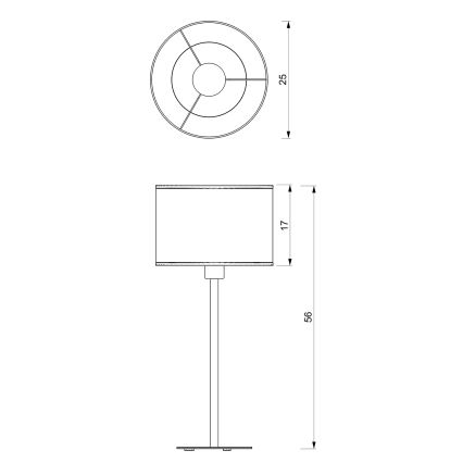 Lámpara de mesa LOFT SHADE 1xE27/60W/230V diámetro 25 cm blanca/dorada