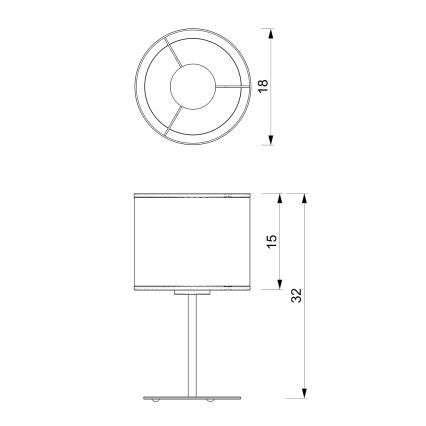 Lámpara de mesa LOFT SHADE 1xE27/60W/230V Ø 18 cm blanca/dorada