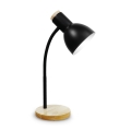 Lámpara de mesa MARMA 1xE27/40W/230V negra/madera de caucho