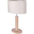 Lámpara de mesa MERCEDES 1xE27/40W/230V 46 cm color crema/roble