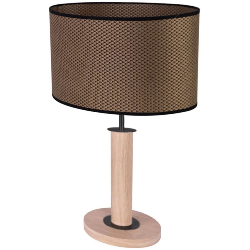 Lámpara de mesa MERCEDES 1xE27/40W/230V 46 cm marrón/roble