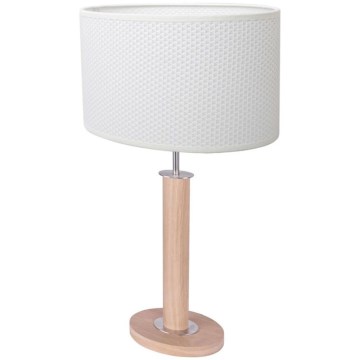 Lámpara de mesa MERCEDES 1xE27/40W/230V 60 cm blanco/roble
