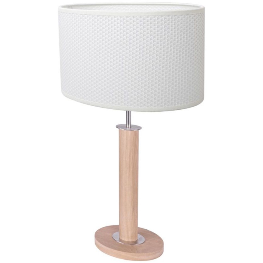Lámpara de mesa MERCEDES 1xE27/40W/230V 60 cm blanco/roble
