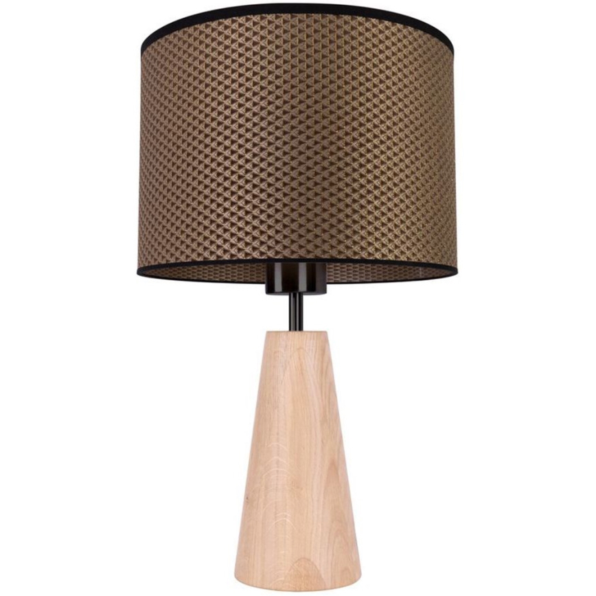 Lámpara de mesa MERCEDES 1xE27/40W/230V diá. 43 cm marrón/roble