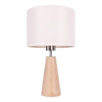 Lámpara de mesa MERCEDES 1xE27/40W/230V diámetro 43 cm crema/roble