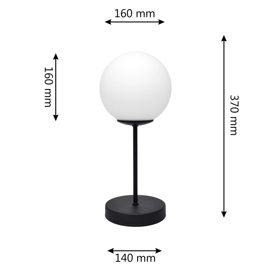 Lámpara de mesa MOON 1xE27/15W/230V negro